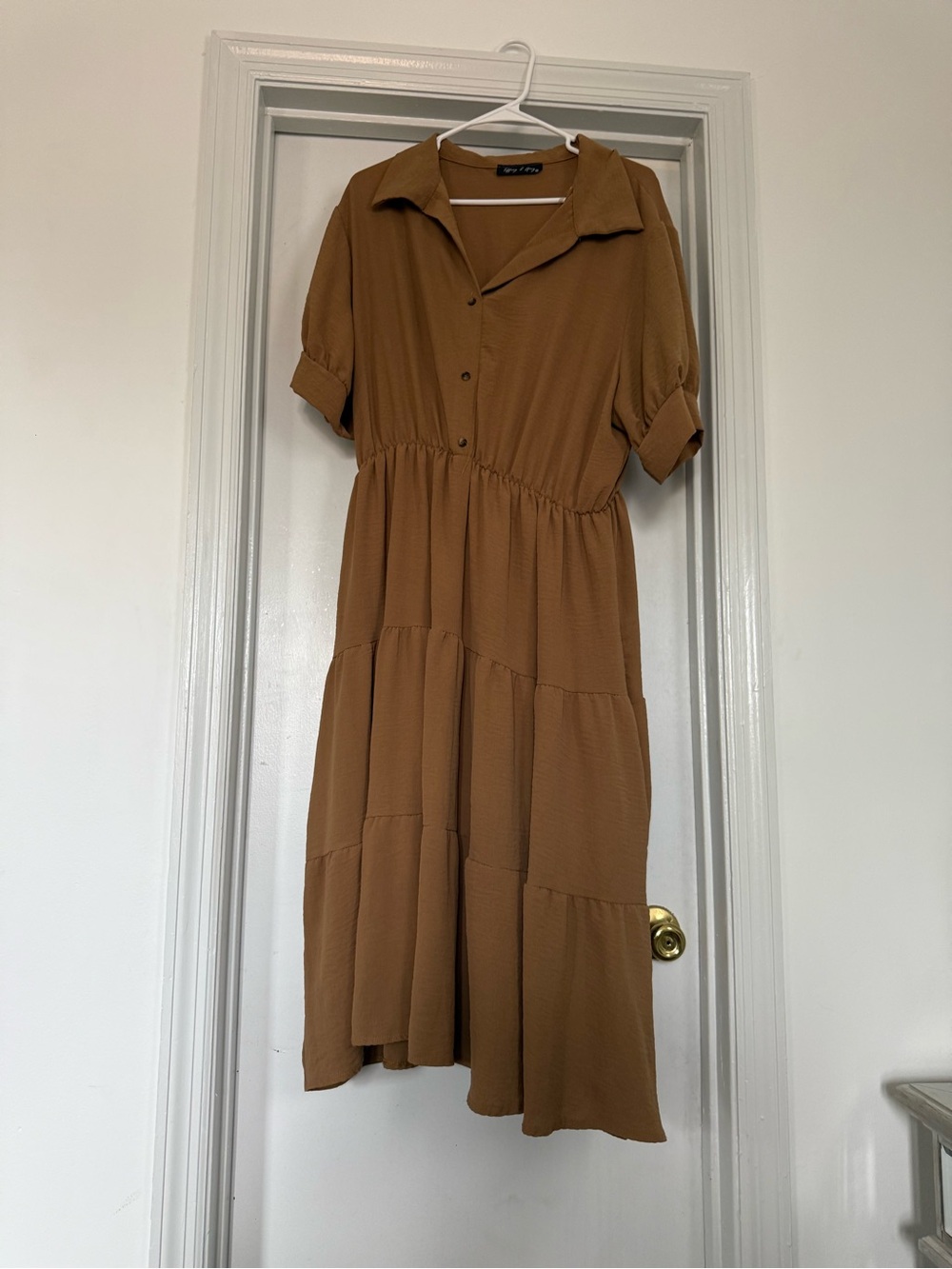 Tiffany & Grey Dark Tan Tiered Midi Dress